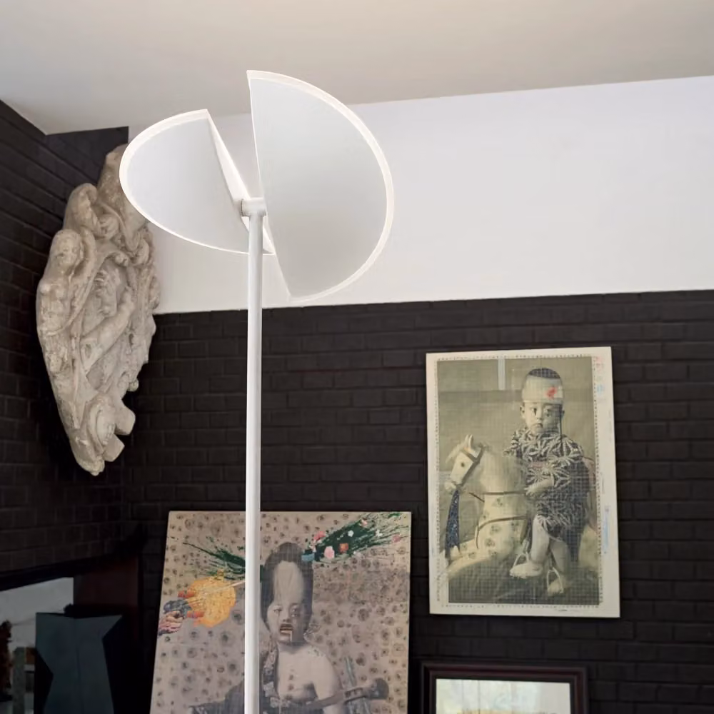 Piantana Gea Ping Pong Gealuce Bianco Opaco con LED Dimmerabile da 28W 1730lm 3000K – 2