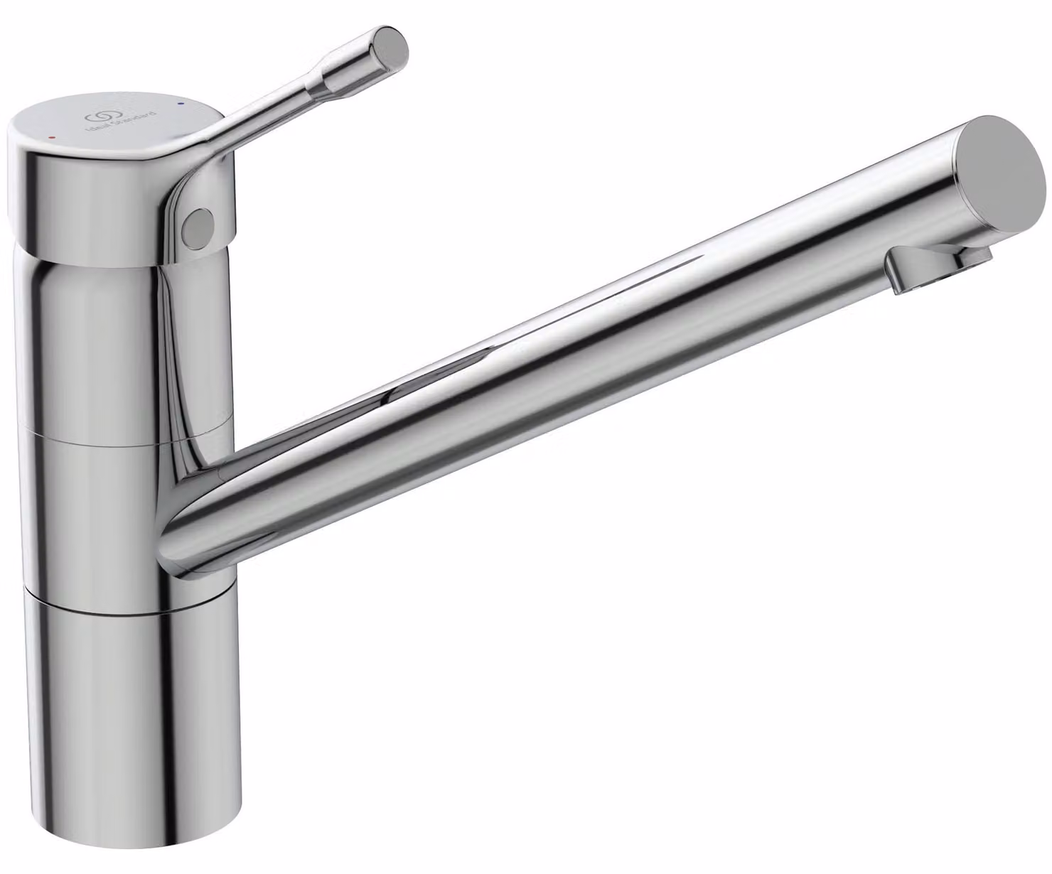 Rubinetto da cucina a bassa pressione, finitura Ceralook, cromo, rosone allungato