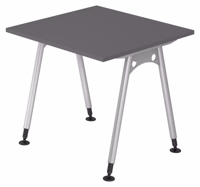 bümö Scrivania Serie A - Dimensioni: 80 x 80 cm, Decorazione: grafite