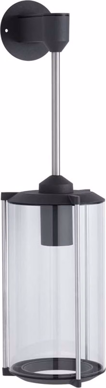 Outdoor 230V Wandleuchte IP44 E27 Klarglas/Grau ohne LM