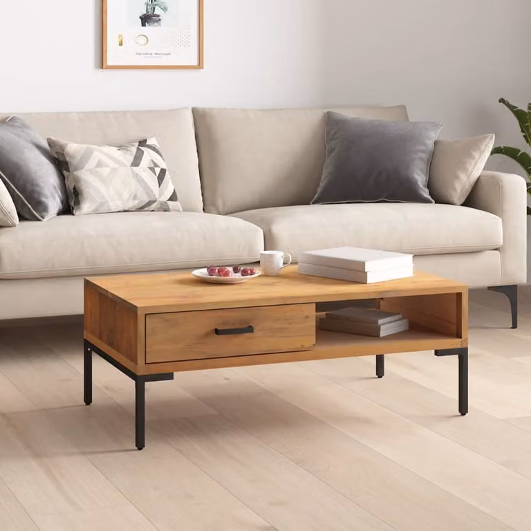 vidaXL Tavolino 90x50x35 cm in pino massiccio - Tavolino - Tavoli da caffè - Tavolino - Tavolino da divano