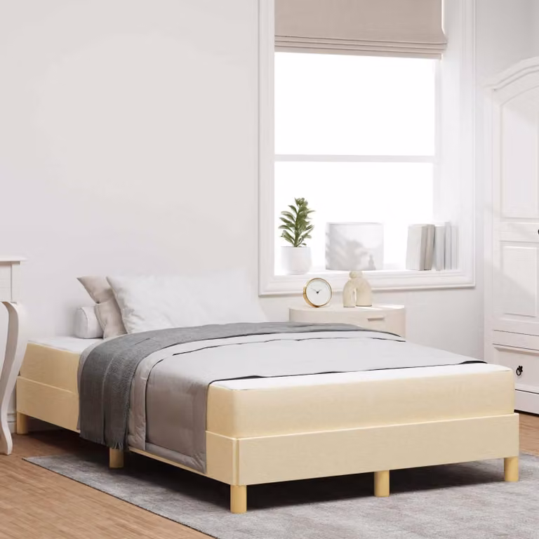 Maison Exclusive - Letto boxspring con materasso Crema 120 x 190 cm Tessuto