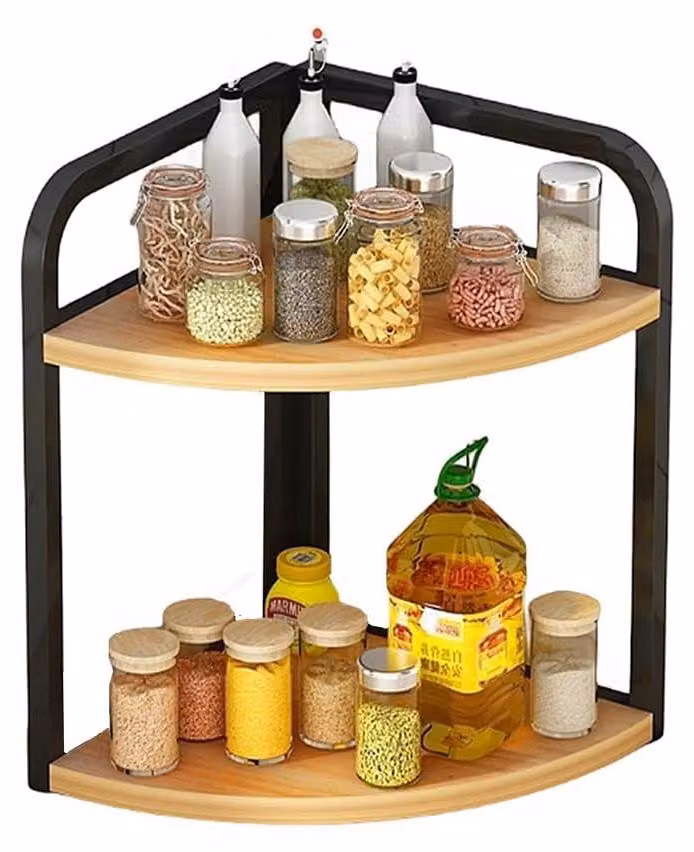 Omgoods - Piattaforma angolare per cucina, con due ripiani, ideale per organizzare le erbe aromatiche