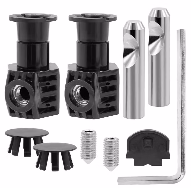 Kit di fissaggio per WC sospeso, colore nero, universale, completo di chiave di montaggio, per installazione di sanitari a muro