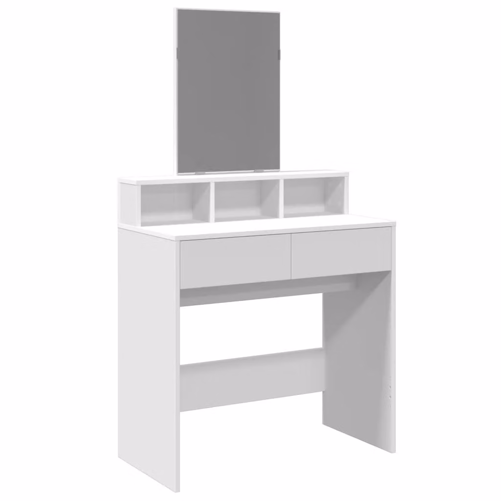 Toeletta con Specchio Bianco 80x41x144,5 cm