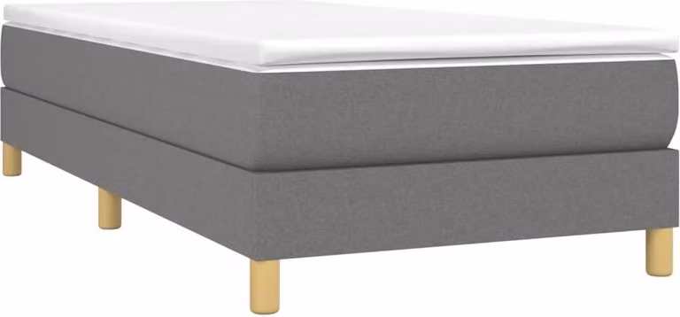Giroletto a Molle con Materasso Grigio Scuro 90x190 cm Tessuto