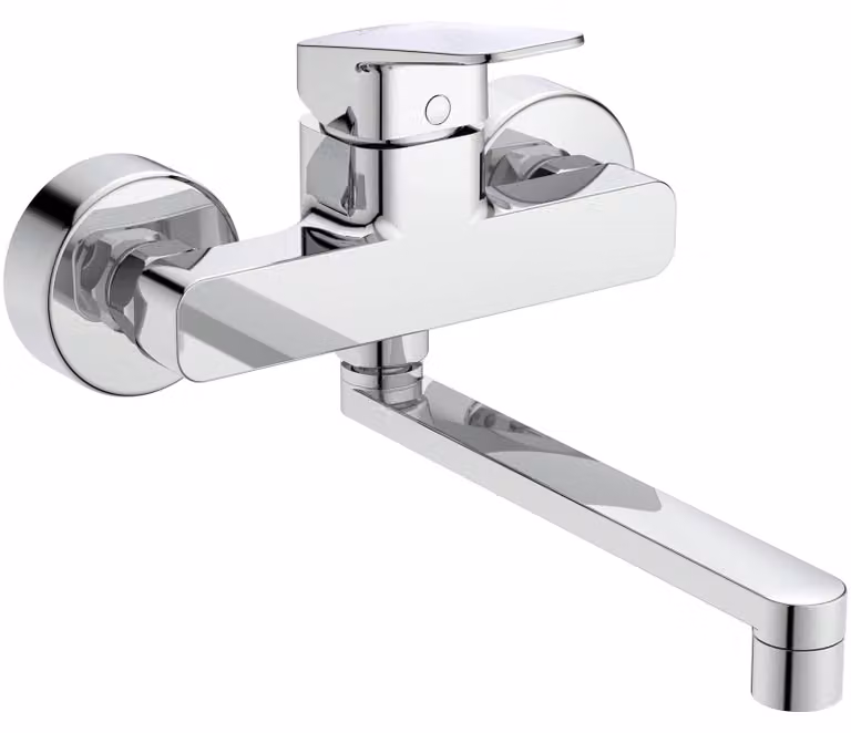 Rubinetto da parete Ceraplan, con bocchetta da 160 mm, cromato, in ottone