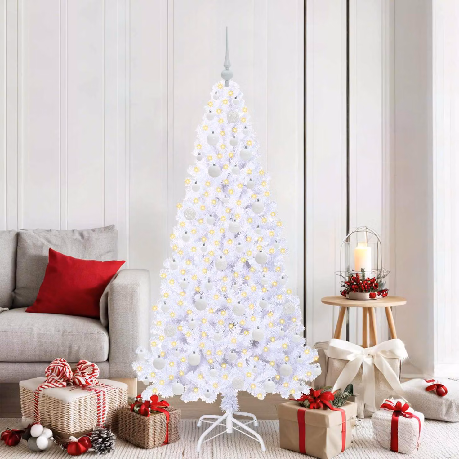 Maison Exclusive - Albero di Natale artificiale bianco 180 cm PVC e acciaio