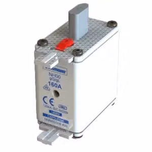 Inserto fusibile Eaton, bassa tensione, 160 A, CA 400 V, 120 kA, NH00, gL/gG, IEC, doppio indicatore di stato, linguetta di azionamento sotto tensione 160NHG00B-400