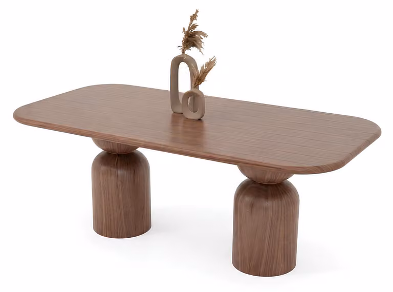 Tavolo da pranzo moderno, color marrone, dal design semplice, allungabile, funzionale, esclusivo e robusto