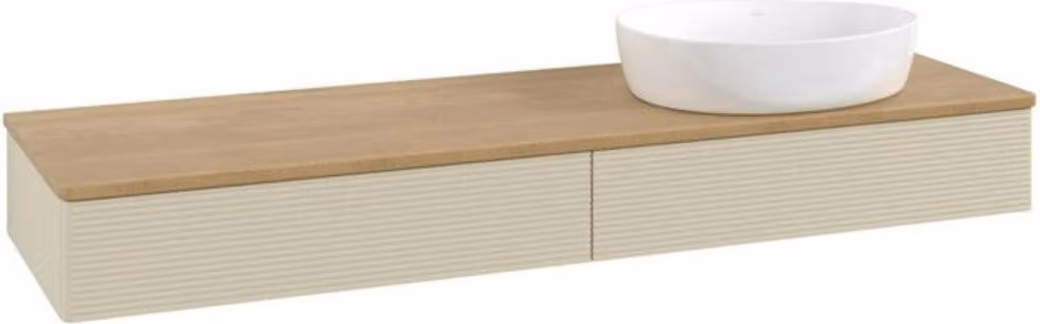 V&B Mobiletto con struttura frontale Antao 160x50cm, WBP colore hon. Oa, si Gr m Lac