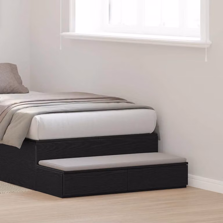 Cassetti per letto vidaXL Rovere Nero L: 75 cm, P: 36,5 cm, H: 16,5 cm