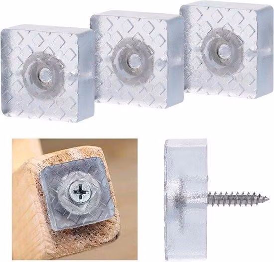 Kit di rialzo per sedie con viti e piedini in gomma antigraffio