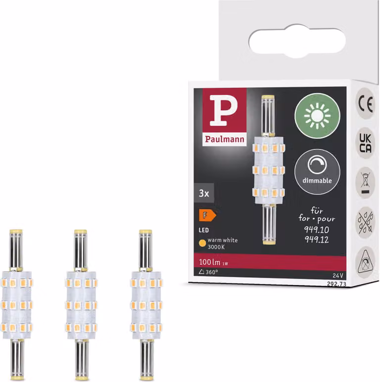 Paulmann Plug & Shine LED base a innesto Naima set di 3