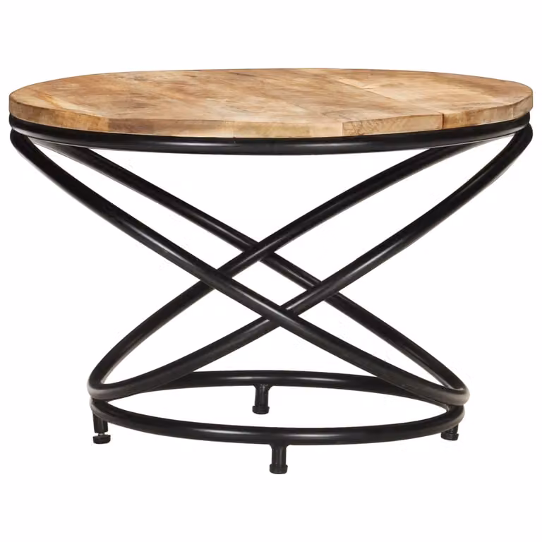 Tavolino nero 60x60x40 cm Legno massiccio di mango grezzo