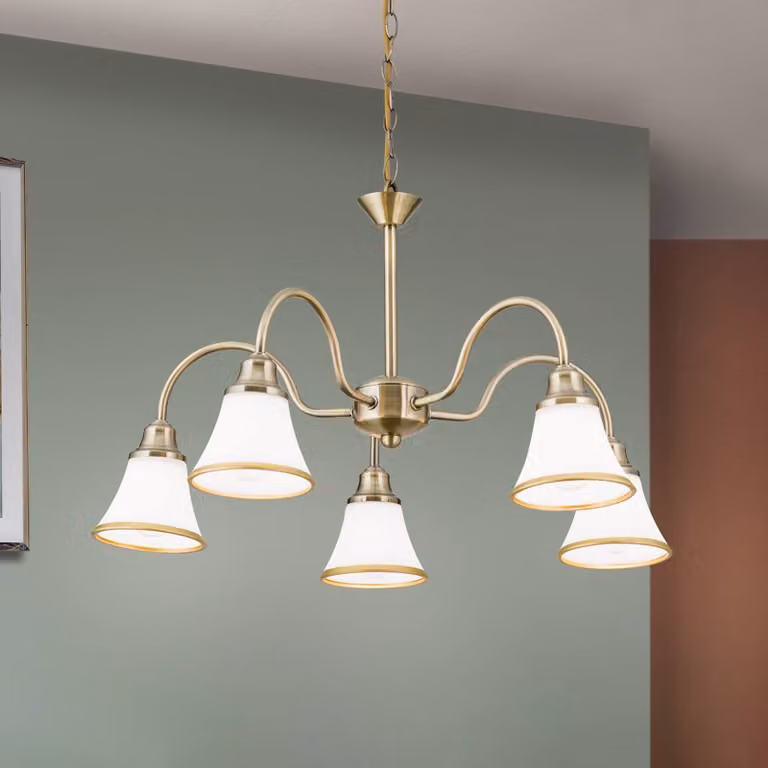 ORION Lampada a sospensione TILDA, dimmerabile, Bronzo / Ottone antico, Soggiorno / Sala da pranzo, Vetro, Lampada a sospensione