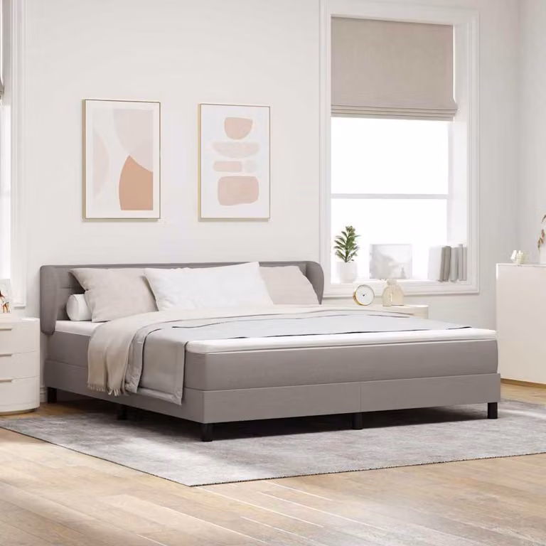 Maison Exclusive - Letto boxspring con testiera color taupe 180 x 200 cm in tessuto