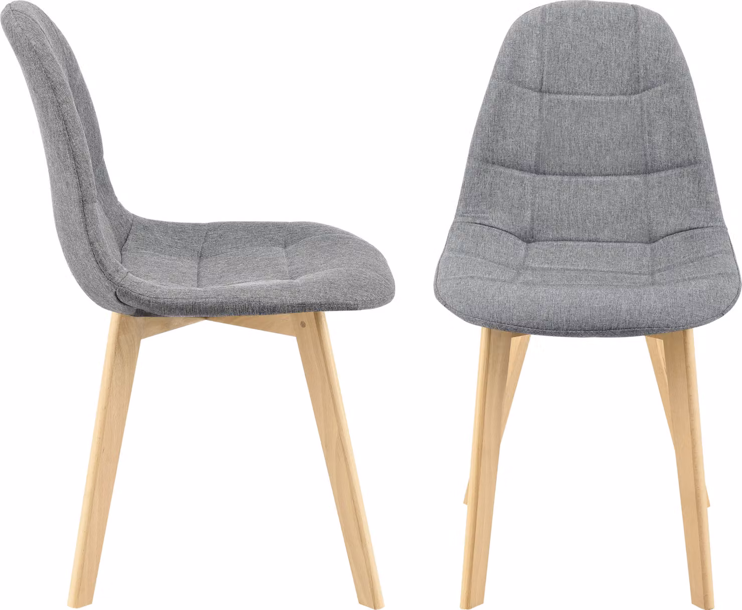 Sedia da sala da pranzo Kopparberg set di 2 sedie in tessuto faggio sedia da soggiorno 86 x 53 x 47 cm grigio chiaro