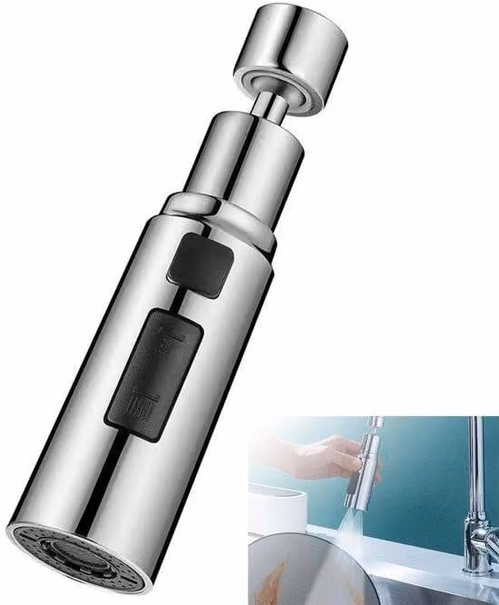 Prolunga per rubinetto da cucina - Rotazione a 360° - 3 modalità - Risparmio idrico - Facile da installare - Per cucina e bagno