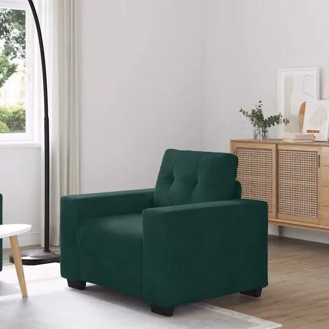 Poltrona Lounge Moderna in Velluto Verde con Braccioli vidaXL L: 100 cm, P: 78 cm, H: 80 cm – 1