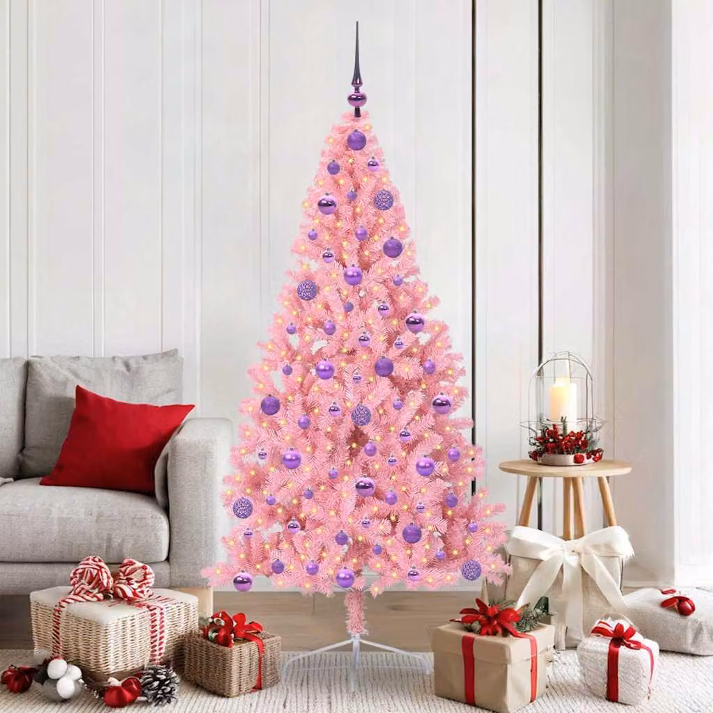 Maison Exclusive - Albero di Natale artificiale preilluminato Rosa 180 cm PVC