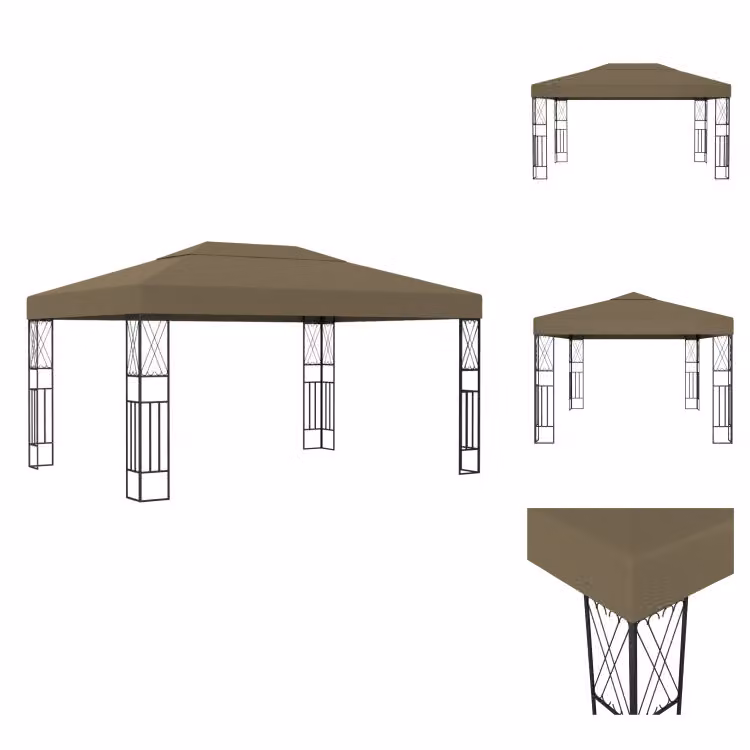 vidaXL Padiglione 3x4 m Taupe - Padiglioni e tende per feste