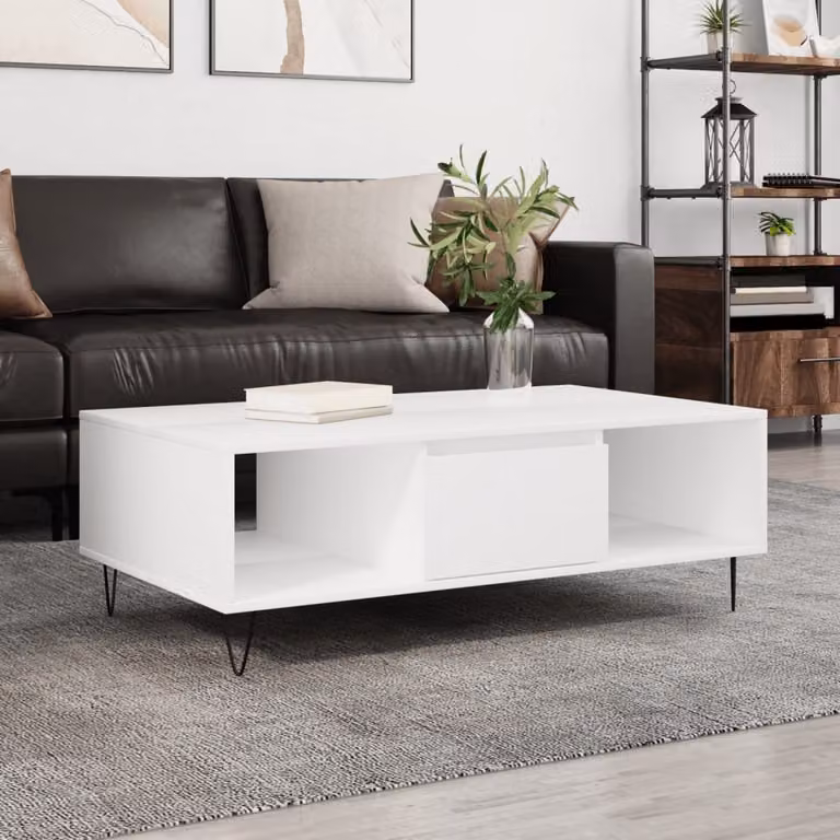 Maison Exclusive - Tavolino bianco 104x60x35 cm Materiale ligneo