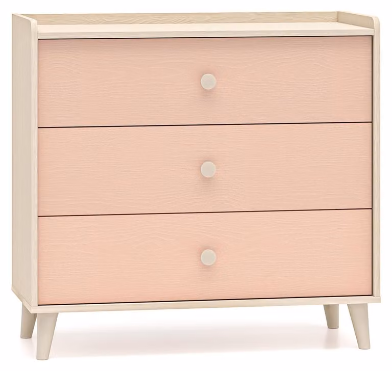 Cassettiera Mevel 90x40x85cm colore selezionabile,Desert Sand / Millennial Pink