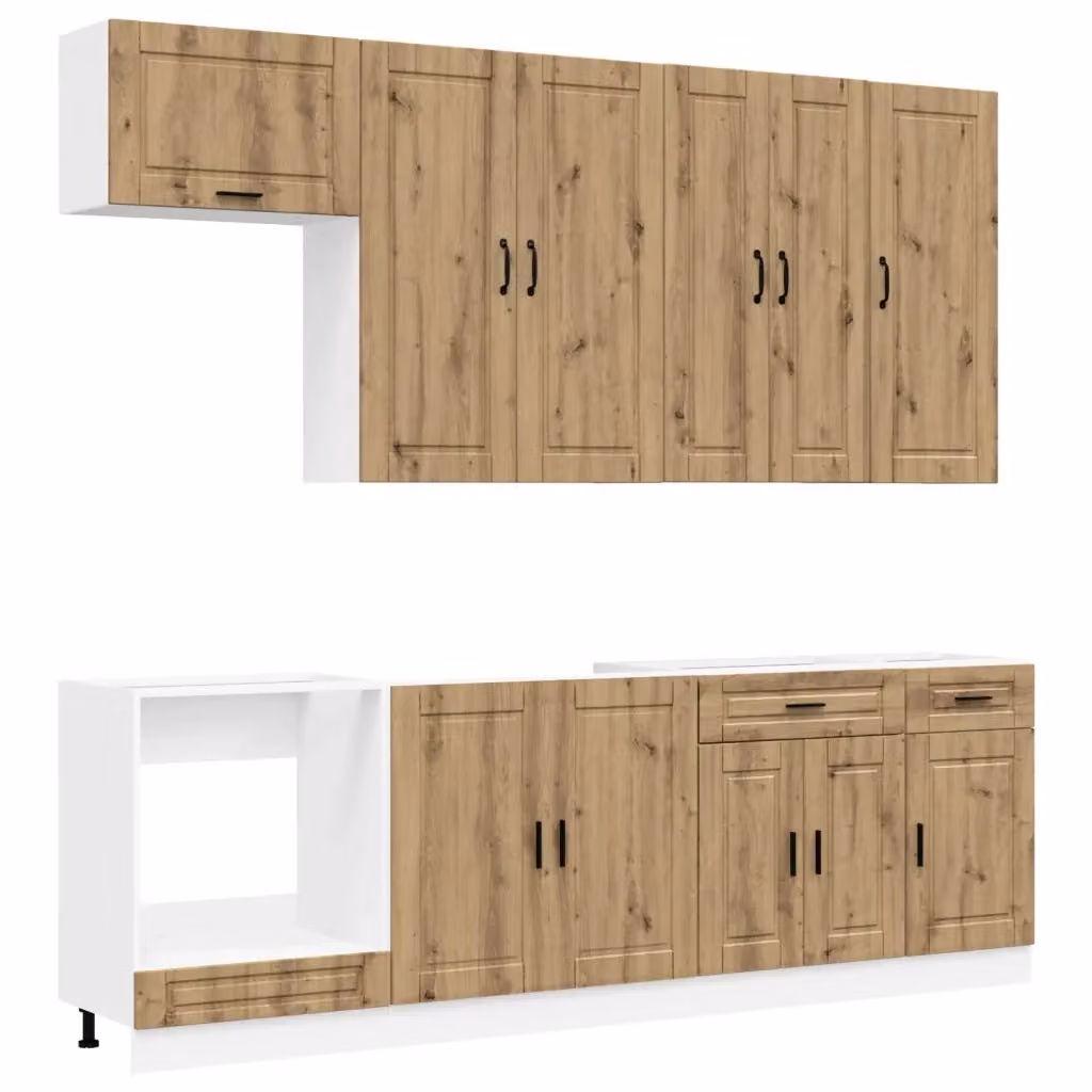 Unità Cucina Moderna vidaXL in Legno Rovere Marrone 8 Pezzi – 2