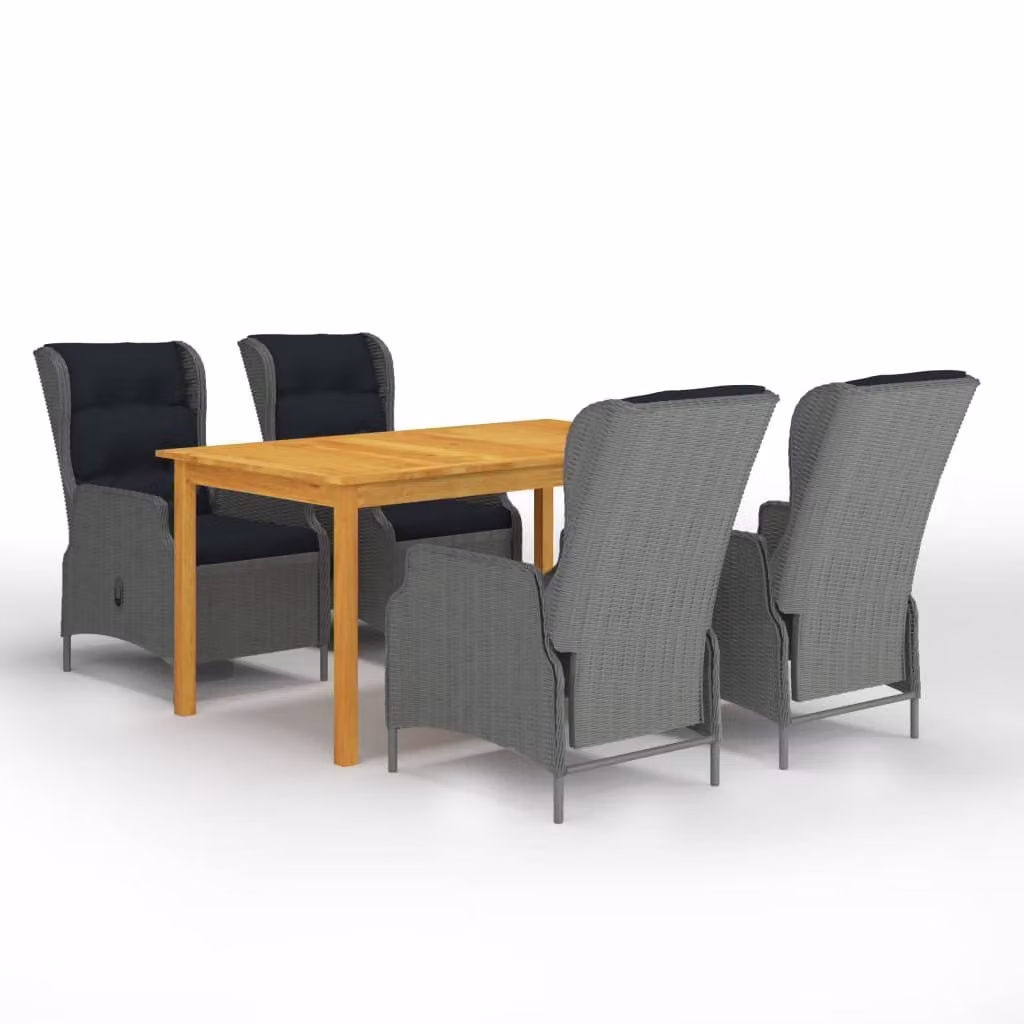 Maison Exclusive - Set da pranzo da giardino 5 pezzi, grigio chiaro