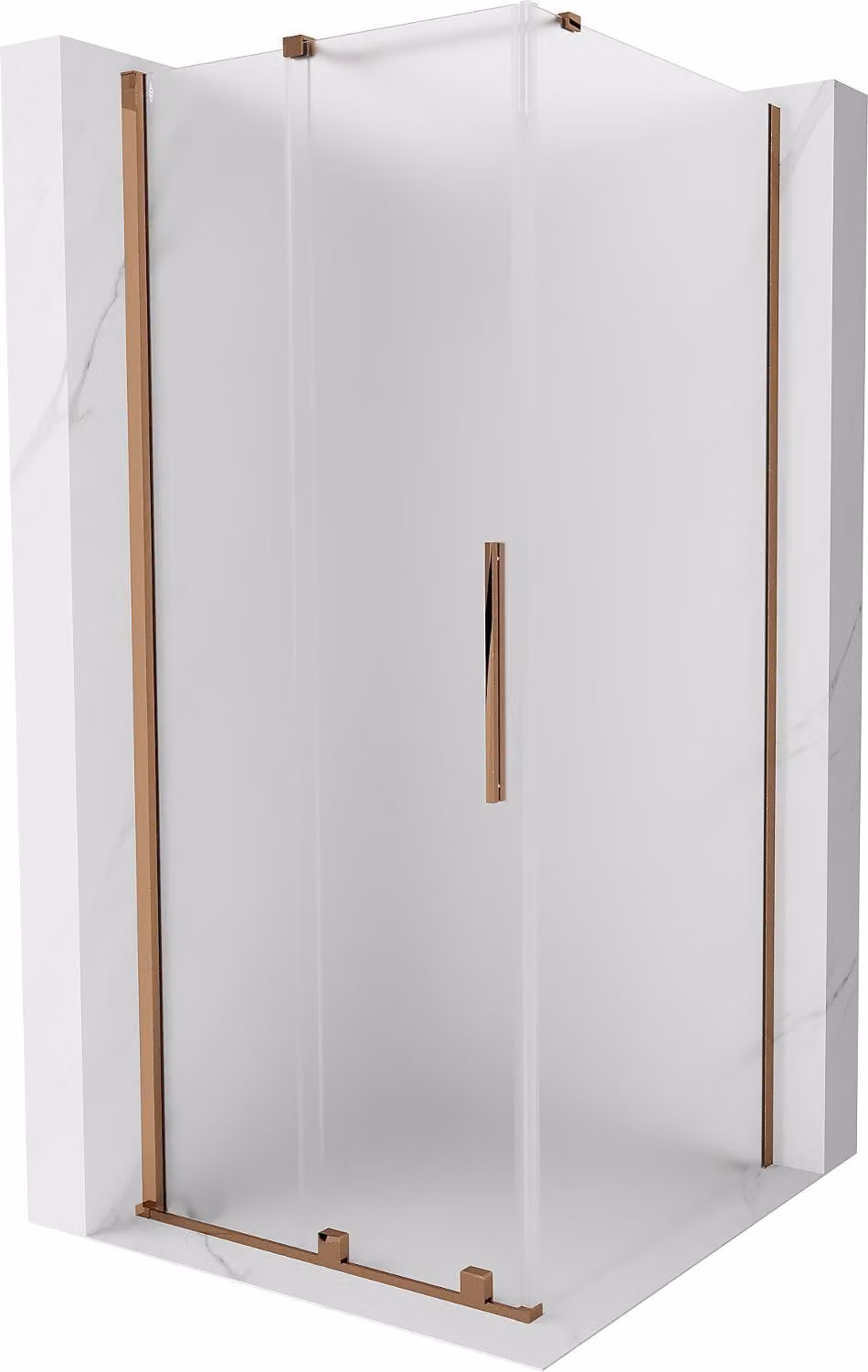 Mexen Velar cabina doccia scorrevole 120 x 120 cm, smerigliato, oro rosa - 871-120-120-31-60