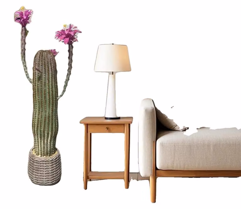 Cactus artificiale, design realistico, decorazione per interni, verde chiaro