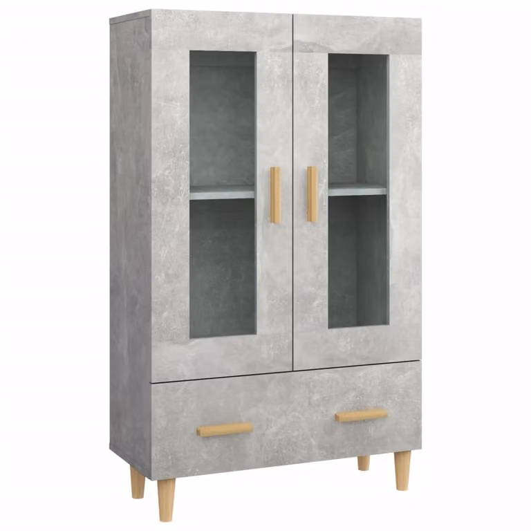 Credenza Grigio Cemento 70x31x115 cm in Legno Multistrato