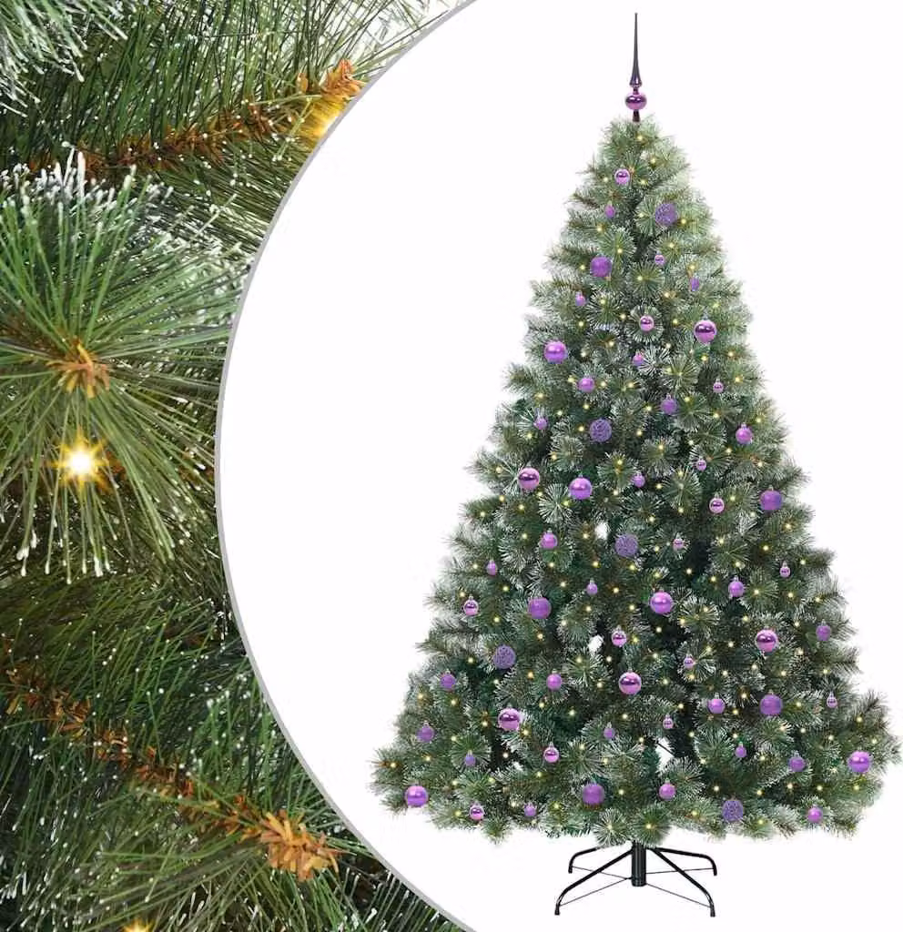 Albero di Natale artificiale con 300 LED Verde 210 cm PE e PVC