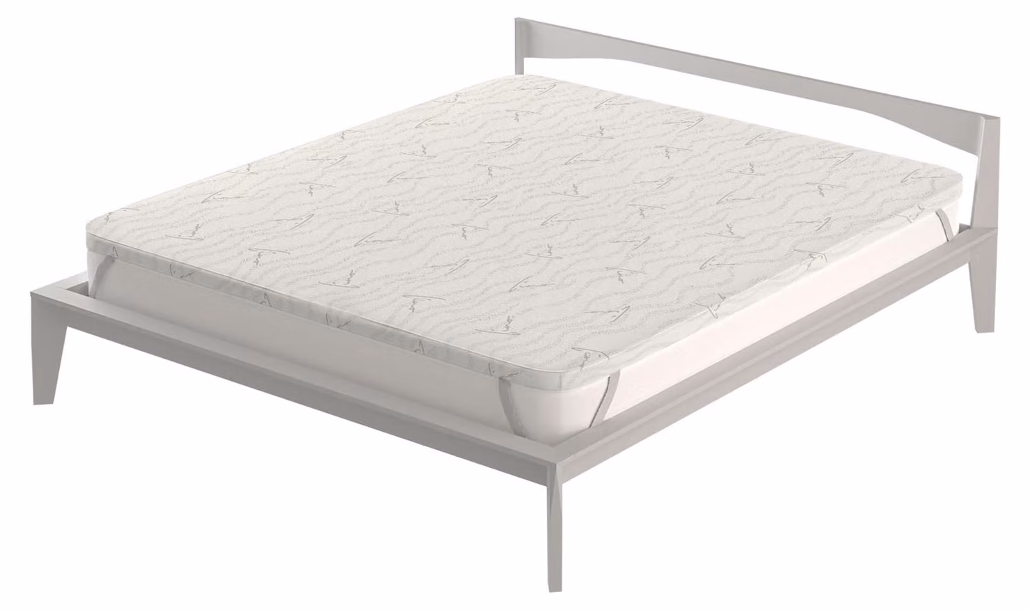 Topper con rivestimento in lino, dimensioni 180x200 cm, sfoderabile, altezza 5 cm