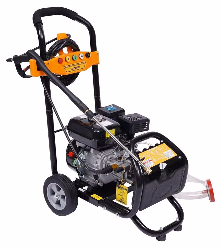 Idropulitrice a benzina, 7,5 cavalli, 420 cc - Pressione: 2200 PSI - 5 ugelli - Colore: nero