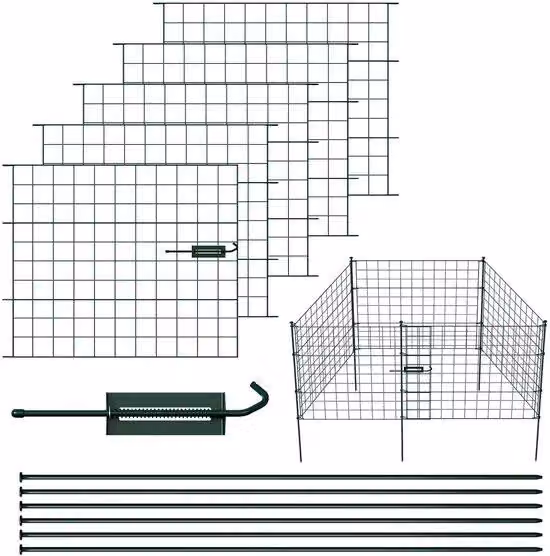 Elementi metallici per recinzioni da giardino, cancello da giardino, recinzione da giardino, verde, metallo