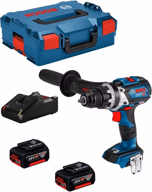 Trapano Avvitatore Bosch GSR 18V-110 C con 2 batterie da 5,0 Ah, caricabatterie GAL 18V-40 e L-Boxx 136