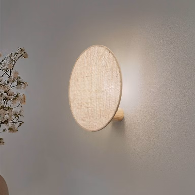 Applique da parete Pulse TK Lighting, dimmerabile, Marrone / Ruggine, Soggiorno / Sala da pranzo, Tessuto / Stoffa / Seta, Applique