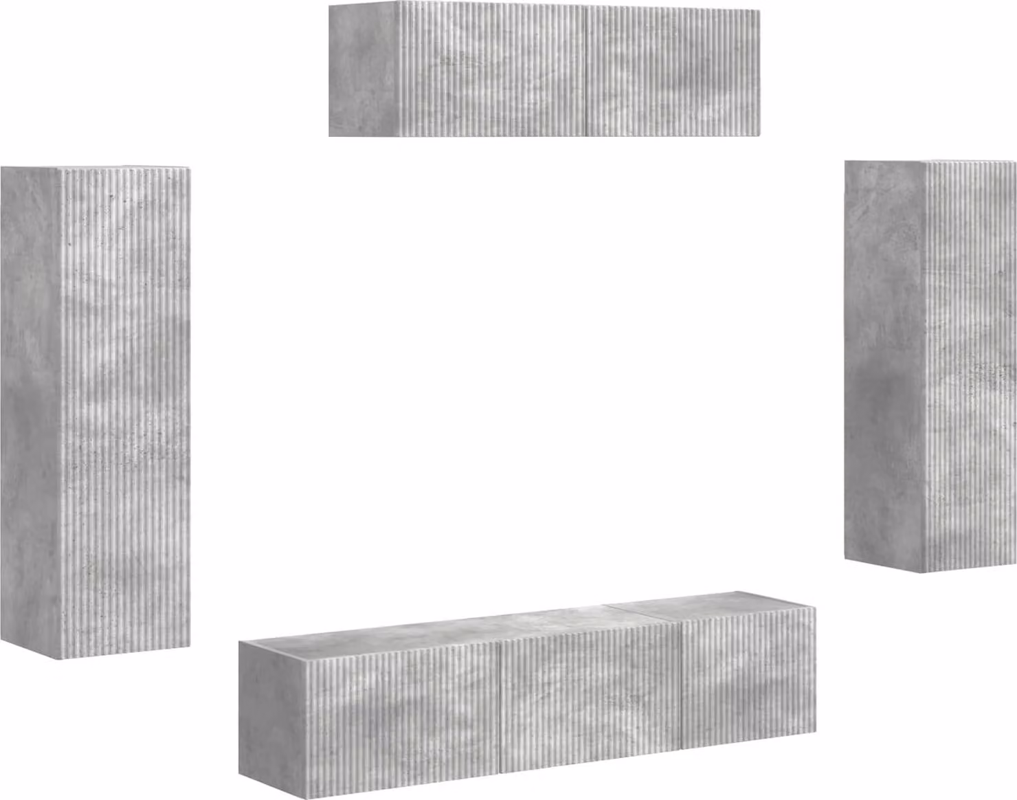 Mobile TV 5 pcs Grigio cemento