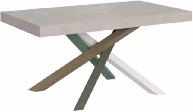 Tavolo allungabile Itamoby Volantis in laminato cashmere con gambe multicolore in metallo L: 160-264 cm, P: 90 cm – 1