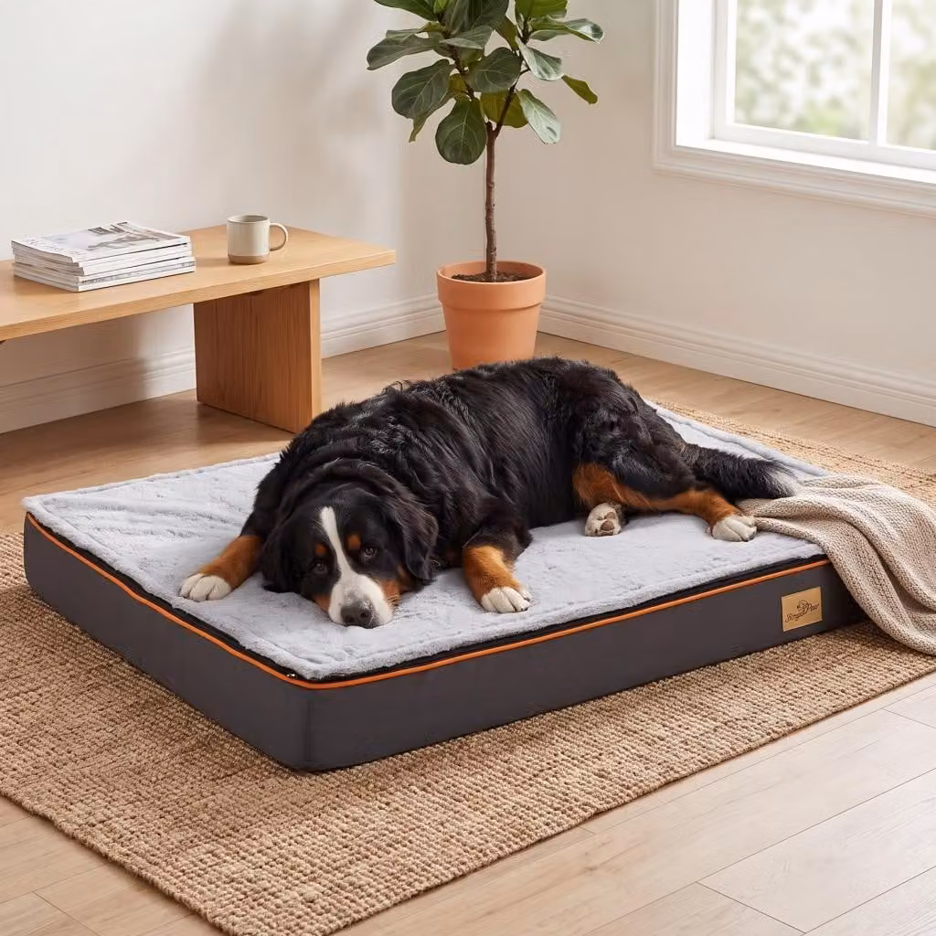WISFOR letto per cani XL, cuscino ortopedico per cani, tappetino per cani letto per gatti impermeabile e lavabile, 110 x 85 x 10 cm