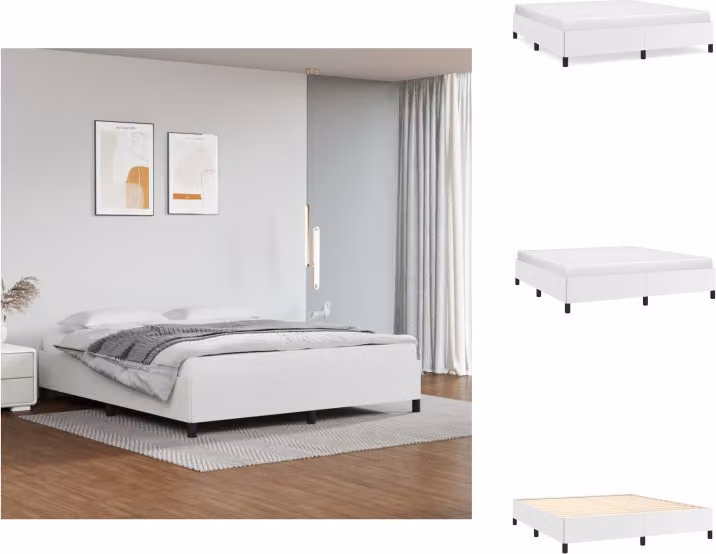 vidaXL Struttura letto bianca 160x200 cm in Pelle finta - Letti e strutture letto