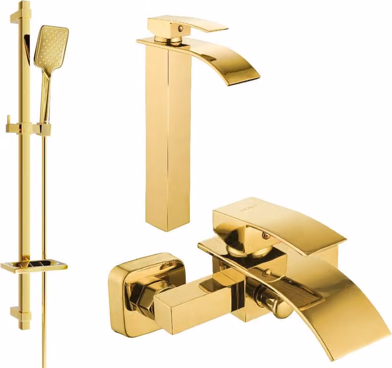 Mexen Aries DQ62 set da bagno, dorato - 744813DQ62-50