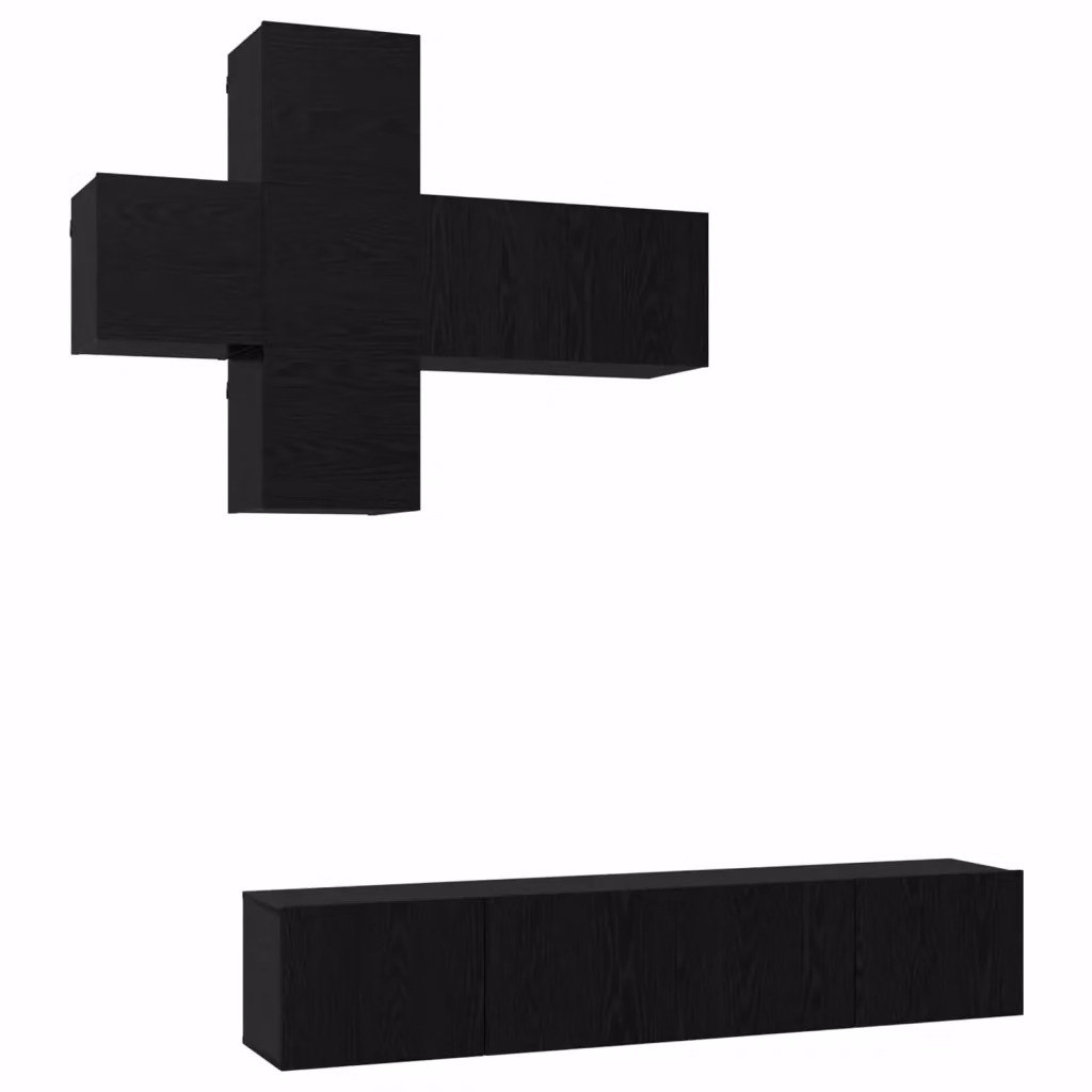 Set di 3 mobili TV moderni vidaXL in MDF nero opaco per il tuo soggiorno – 2