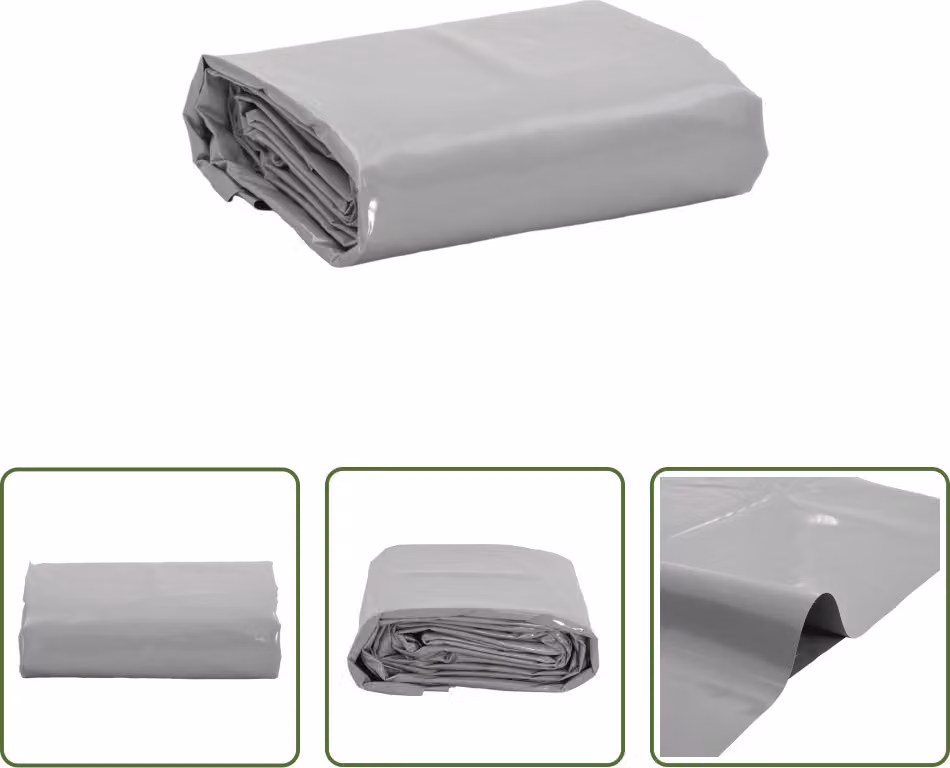 The Living Store Abdeckplane Grau 4x7 m 650 g/m²