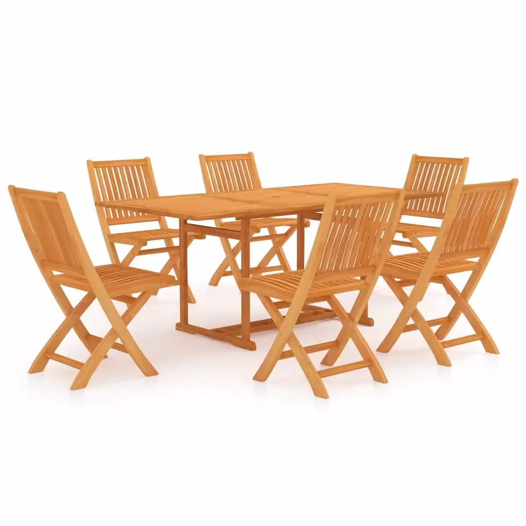 Set da pranzo da giardino vidaXL in legno di teak marrone composto da 7 pezzi – 2