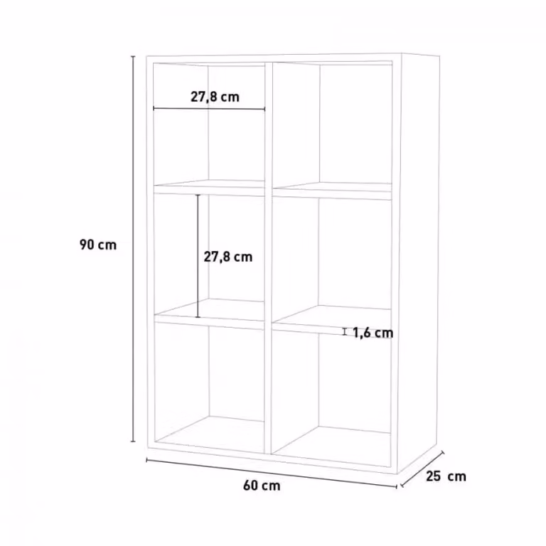 Libreria Sospesa Maruska 6 Vani Rovere Wotan Shopinnotivo L/P/H: 60 x 25 x 90 cm