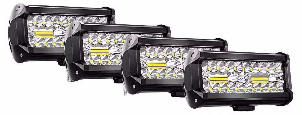 Luce da lavoro, potenza di 20.000 lumen, design a doppio fascio, 4 pezzi da 7 pollici