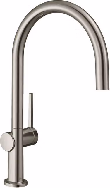 Rubinetto da cucina a collo di cigno elastico Hansgrohe Talis M54 argento satinato con miscelatore monocomando